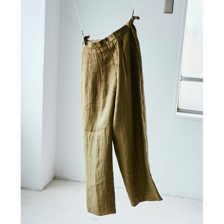 MAATEE&SONS IRISH LINEN 2P WIDE CHINO TROUSERS