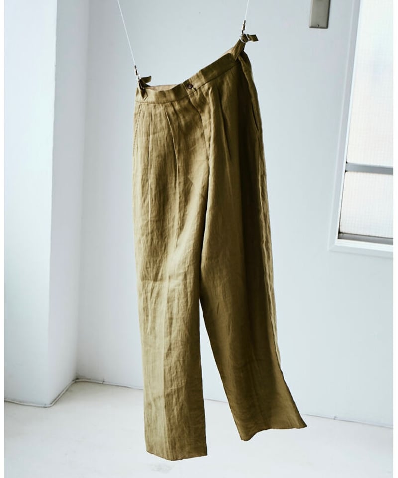 MAATEE&SONS IRISH LINEN 2P WIDE CHINO TROUSERS MAATEE&SONS IRISH LINEN 2P WIDE CHINO TROUSERS