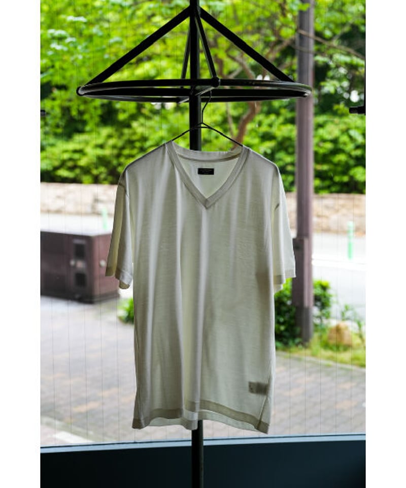 マーティーアンドサンズMAATEE\u0026SONS SILK V NECK TEE col.NAVY 2