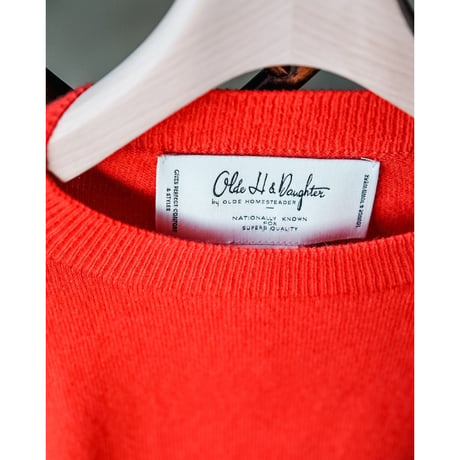Olde H & Daughter AGED CASHMERE PLAIN STITCH CREW NECK P/O