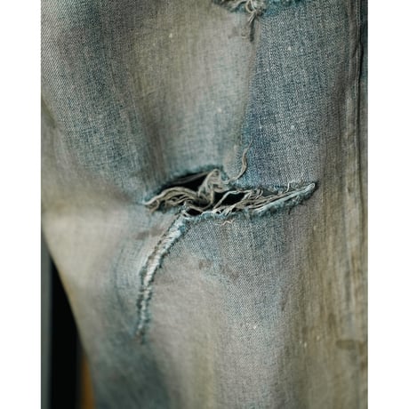 ANCELLM DAMAGE WIDE 5P DENIM PANTS