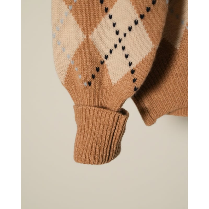 MAATEE&SONS Ex. KATEIKI CASHMERE ARGYLE V-NECK