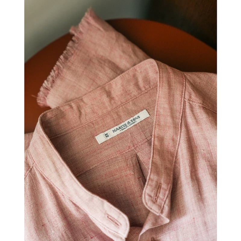 サイズ3 マーティーアンドサンズ リネンフリンジシャツ 鉄焙煎 サイズ3 マーティーアンドサンズ リネンフリンジシャツ 鉄焙煎