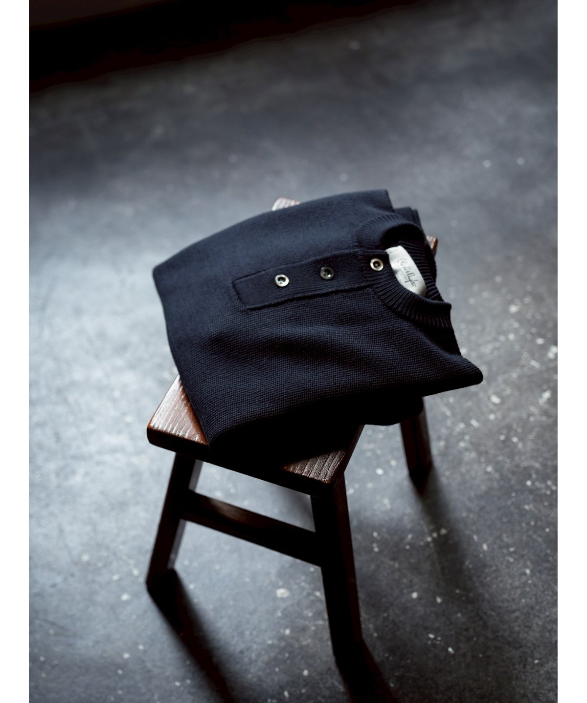 Olde H & Daughter WOOSTED WOOL HENLEY NECK P/O 