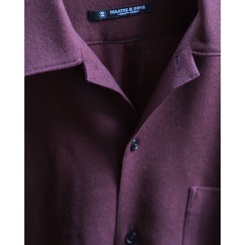 MAATEE&SONS WOOL SAXSONY OPEN COLLAR SHIRTS | M