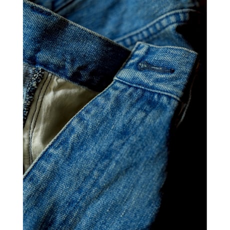 RAINMAKER Ex. PAINTED DENIM SEMI FLARED TROUSERS
