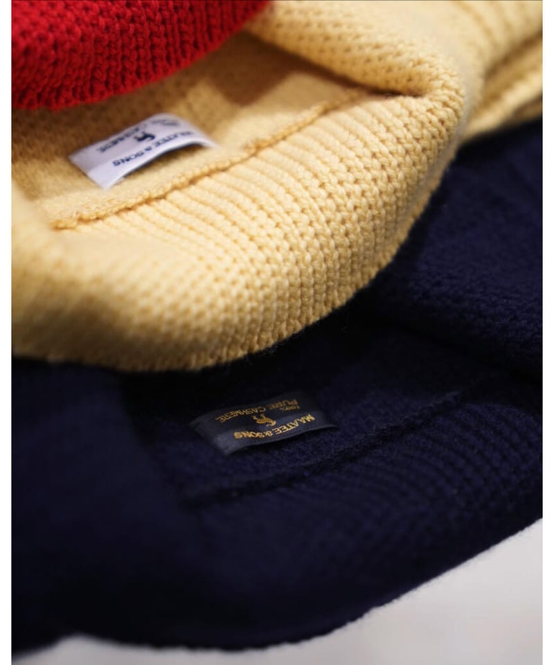 MAATEE&SONS CASHMERE LOW GAUGE POLO SKIPPER SWE