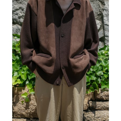 Olde H & Daughter Ex. WORSTED WOOL / SHEEP SUEDE COMBINATION JACKET