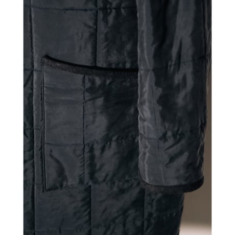 MAATEE&SONS SILK QUILT HOODED COAT