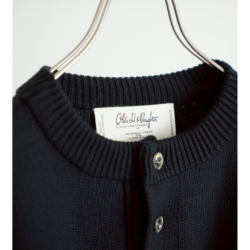 Olde H & Daughter WOOSTED WOOL HENLEY NECK P/O
