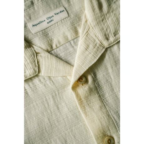 Aquellos Ojos Verdes Ex.Ethnic grosgrain Classic open collar shirt