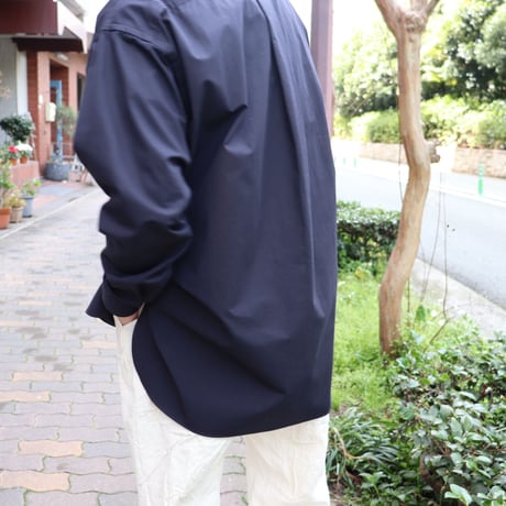 RAKINES Ex. Drizzle chambray Stand collar shirt