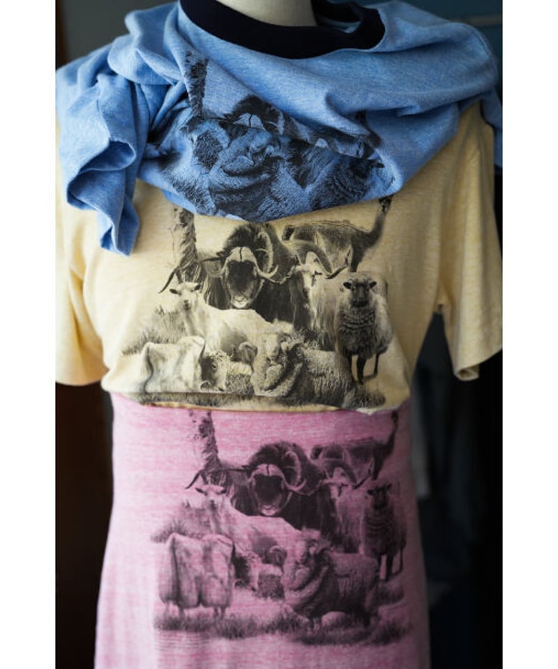 お歳暮 人気 MAATEE&SONS Ex. M＆WOOLEE RINGER TEE (blue) | Mu トップス
