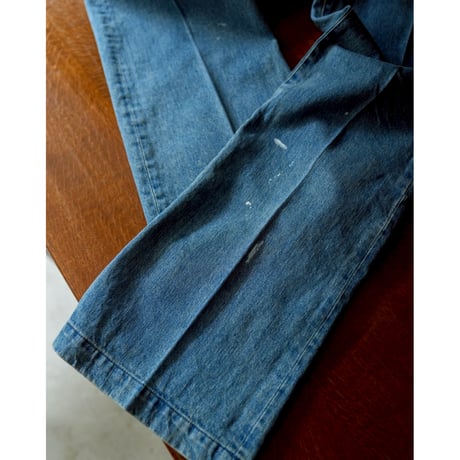 RAINMAKER Ex. PAINTED DENIM SEMI FLARED TROUSERS
