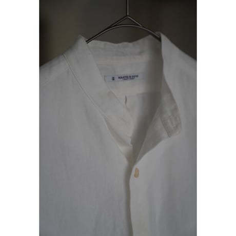MAATEE&SONS "最細薄LINEN" BAND COLLAR SHIRTS