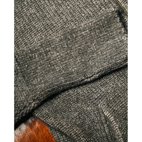 MAATEE&SONS RBALPACA-CASHMERE 畦ひょっとこ起毛ZIP SWEATER