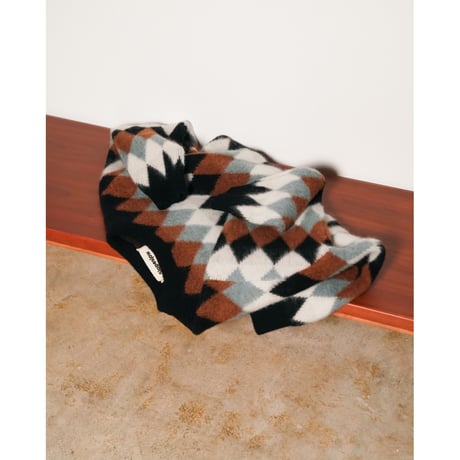 slopeslow BRUSHED DOUBLE JACQUARD CREW NECK SWEATER