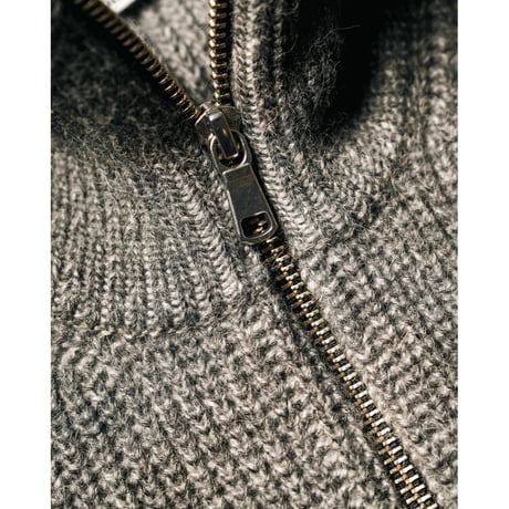 MAATEE&SONS RBALPACA-CASHMERE 畦ひょっとこ起毛ZIP SWEATER
