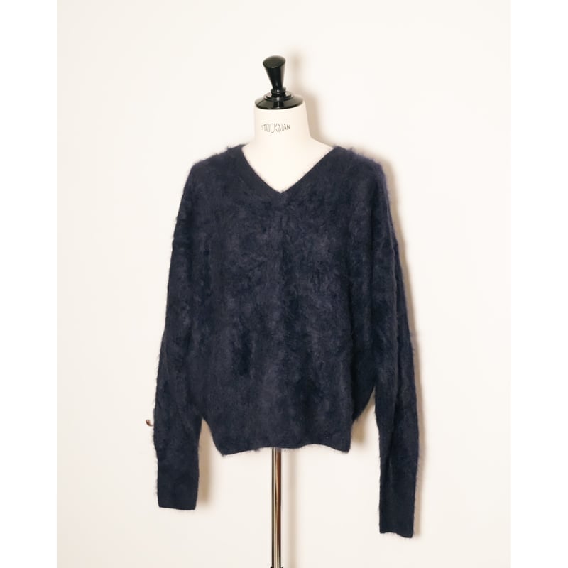 Olde H & Daughter FUR CASHMERE V-NECK KNITWEAR