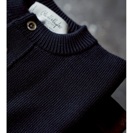 Olde H & Daughter WOOSTED WOOL HENLEY NECK P/O