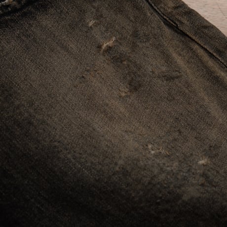 ANCELLM P/DAMAGE DENIM STRAIGHT 5P PANTS