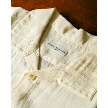 Aquellos Ojos Verdes Ex.Ethnic grosgrain Classic open collar shirt