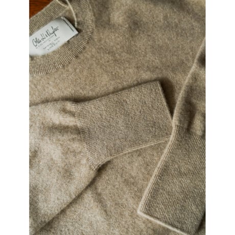 Olde H & Daughter AGED CASHMERE PLAIN STITCH CREW NECK P/O