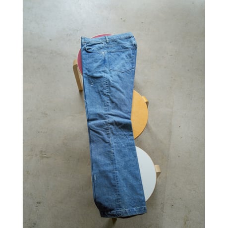 RAINMAKER Ex. PAINTED DENIM SEMI FLARED TROUSERS