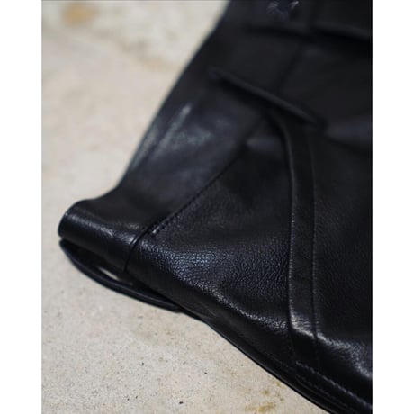 MAATEE&SONS Ex. LAMB LEATHER WORK TROUSERS