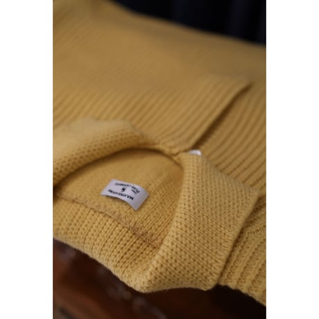 MAATEE&SONS CASHMERE LOW GAUGE POLO SKIPPER SWEATER