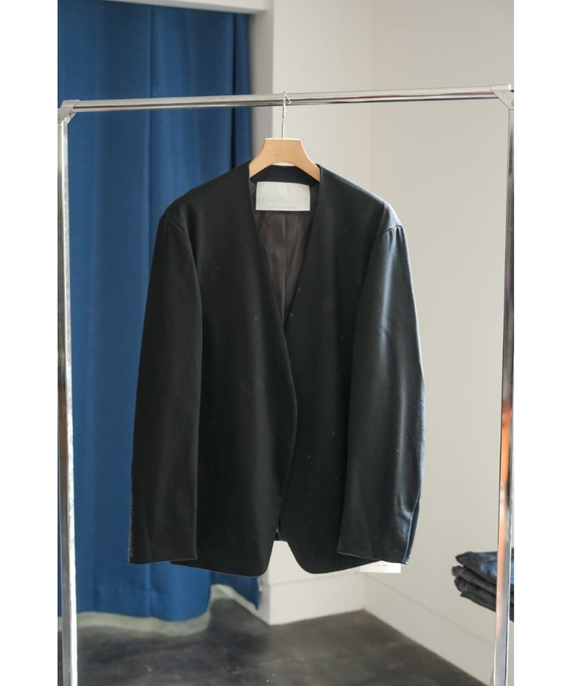 nonnotte Wool Gabardine Draping No Collar N Jac