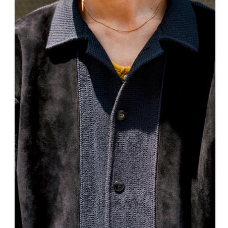 Olde H & Daughter Ex. WORSTED WOOL / SHEEP SUEDE COMBINATION JACKET