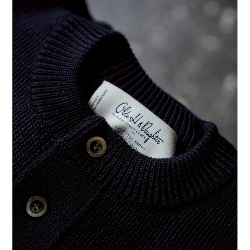 Olde H & Daughter WOOSTED WOOL HENLEY NECK P/O