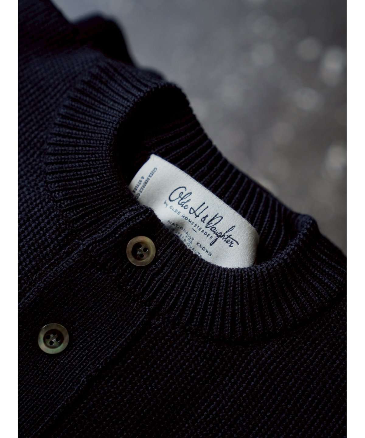 Olde H & Daughter WOOSTED WOOL HENLEY NECK P/O 