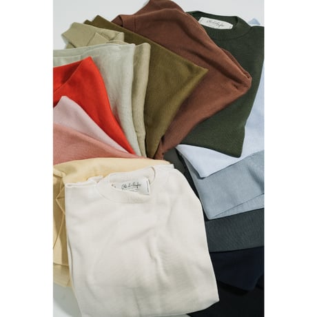 【more variation】Olde H & Daughter SILK PLAIN STITCH CREW NECK P/O