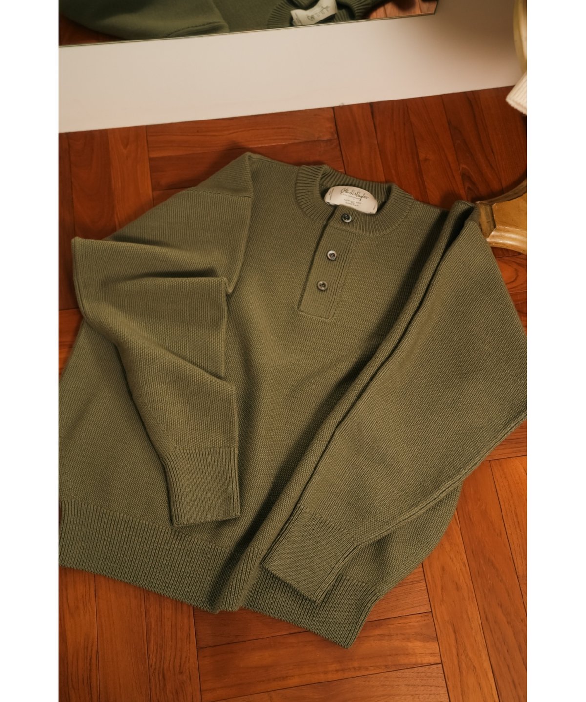 Olde H & Daughter WOOSTED WOOL HENLEY NECK P/O Olde H & Daughter WOOSTED WOOL HENLEY NECK P/O