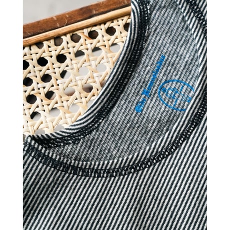 Olde Homesteader "YOUTH" MOIRE STRIPE JERSEY CREW NECK LONG SLEEVE