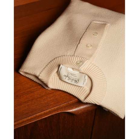 Olde H & Daughter WOOSTED WOOL HENLEY NECK P/O