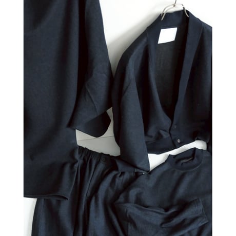 nonnotte Ex. "Super 120s Light Inlay Melton" Draping Track Pants