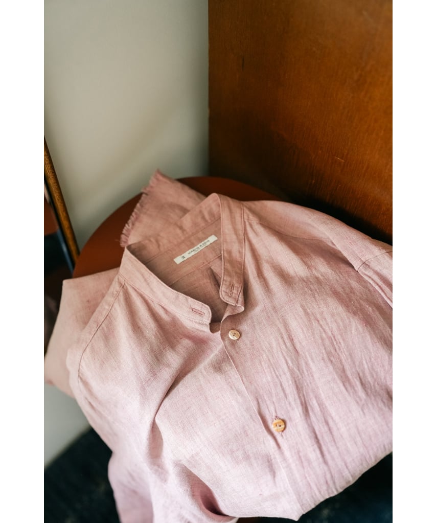 25ss maatee&sons フリンジ シャツ 鉄焙煎 ピンク サイズ3 25ss maatee&sons フリンジ シャツ 鉄焙煎 ピンク サイズ3