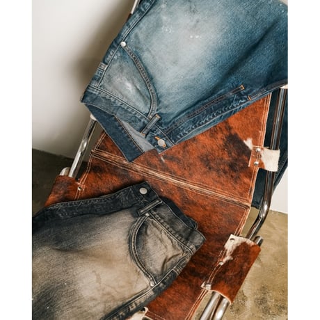 ANCELLM AGING WIDE DENIM 5P PANTS