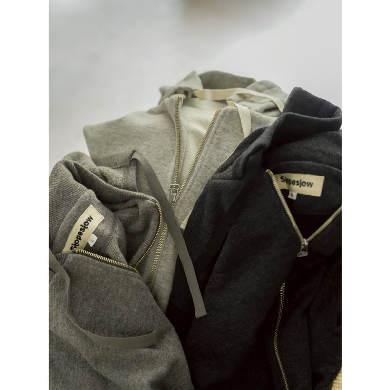 Slopeslow Ex.WOOL FRENCH TERRY FULL ZIP HOODIE