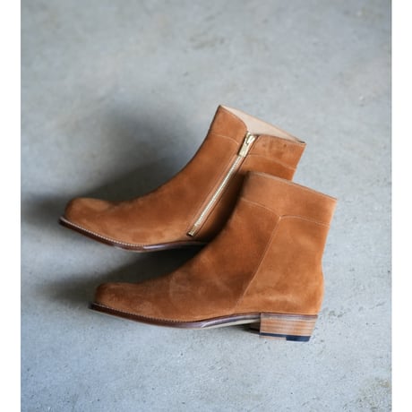 Post Production Side Zip Boots "Calf Suede"