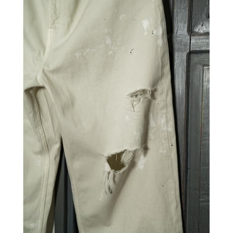ANCELLM DAMAGE WIDE 5P DENIM PANTS