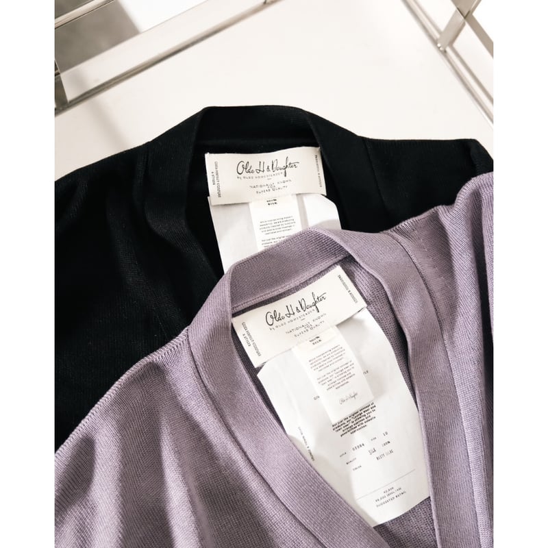 トップス Olde H & Daughter SILK CARDIGAN Olde H & Daughter SILK PLAIN STITCH CARDIGAN |