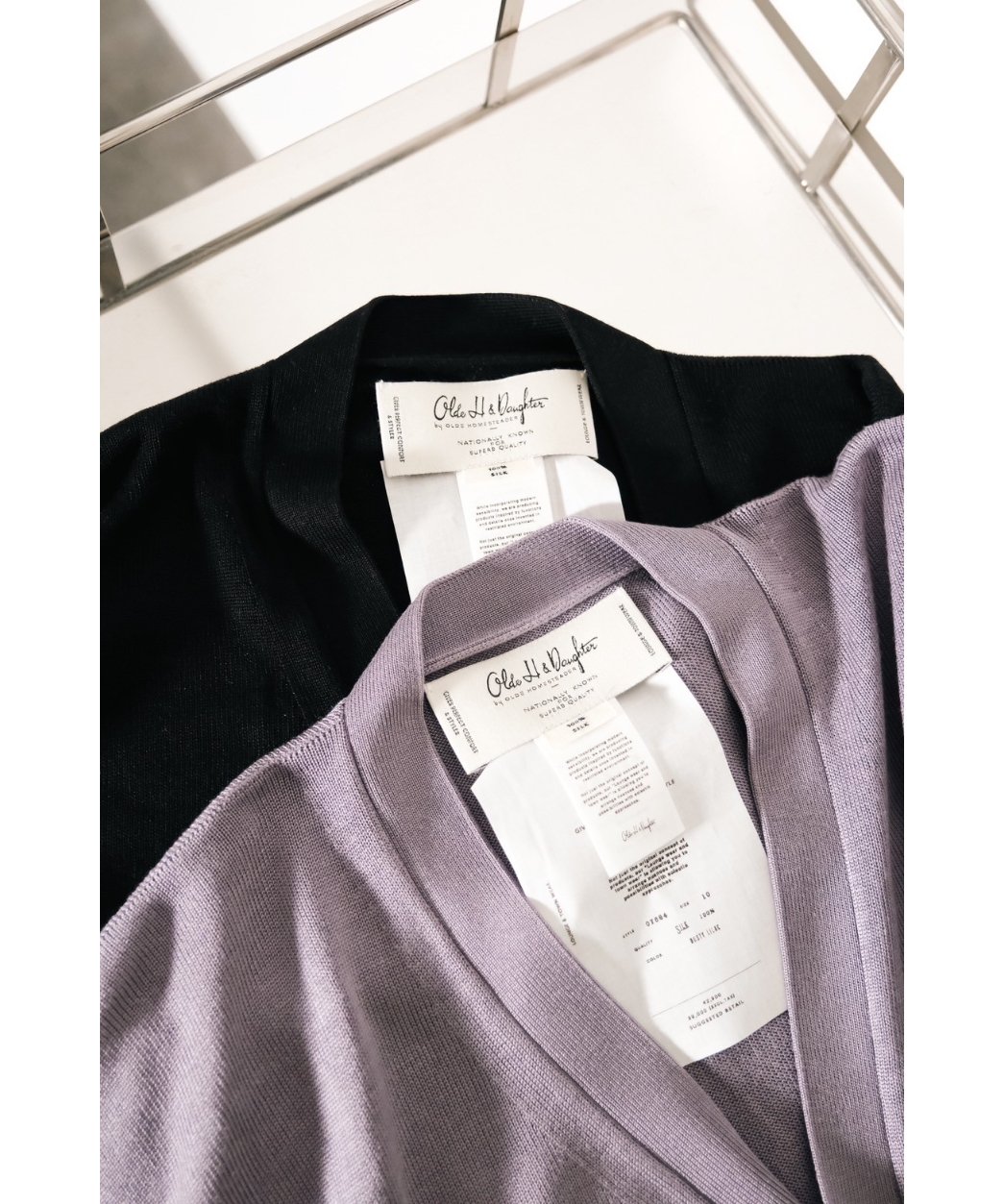 Olde H & Daughter SILK PLAIN STITCH CARDIGAN |