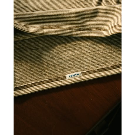 Olde Homesteader "YOUTH" MOIRE STRIPE JERSEY CREW NECK SHORT SLEEVE