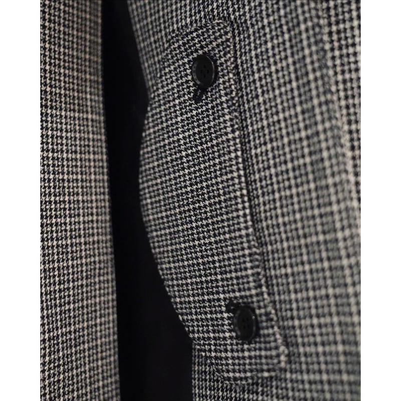 MAATEE&SONS 撚り杢HOUND TOOTH ハメ袖BALMACAAN COAT |