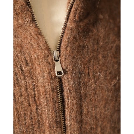 MAATEE&SONS RBALPACA-CASHMERE/MINK 畦ひょっとこ起毛ZIP VEST