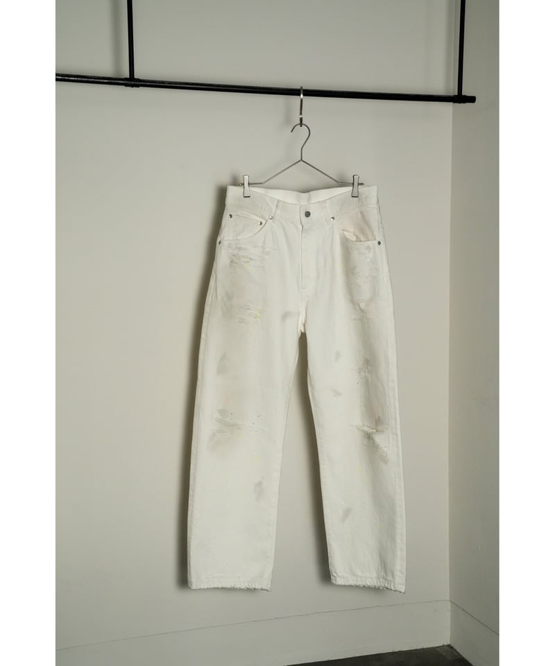 ANCELLM DAMAGE DENIM STRAIGHT 5P PANTS